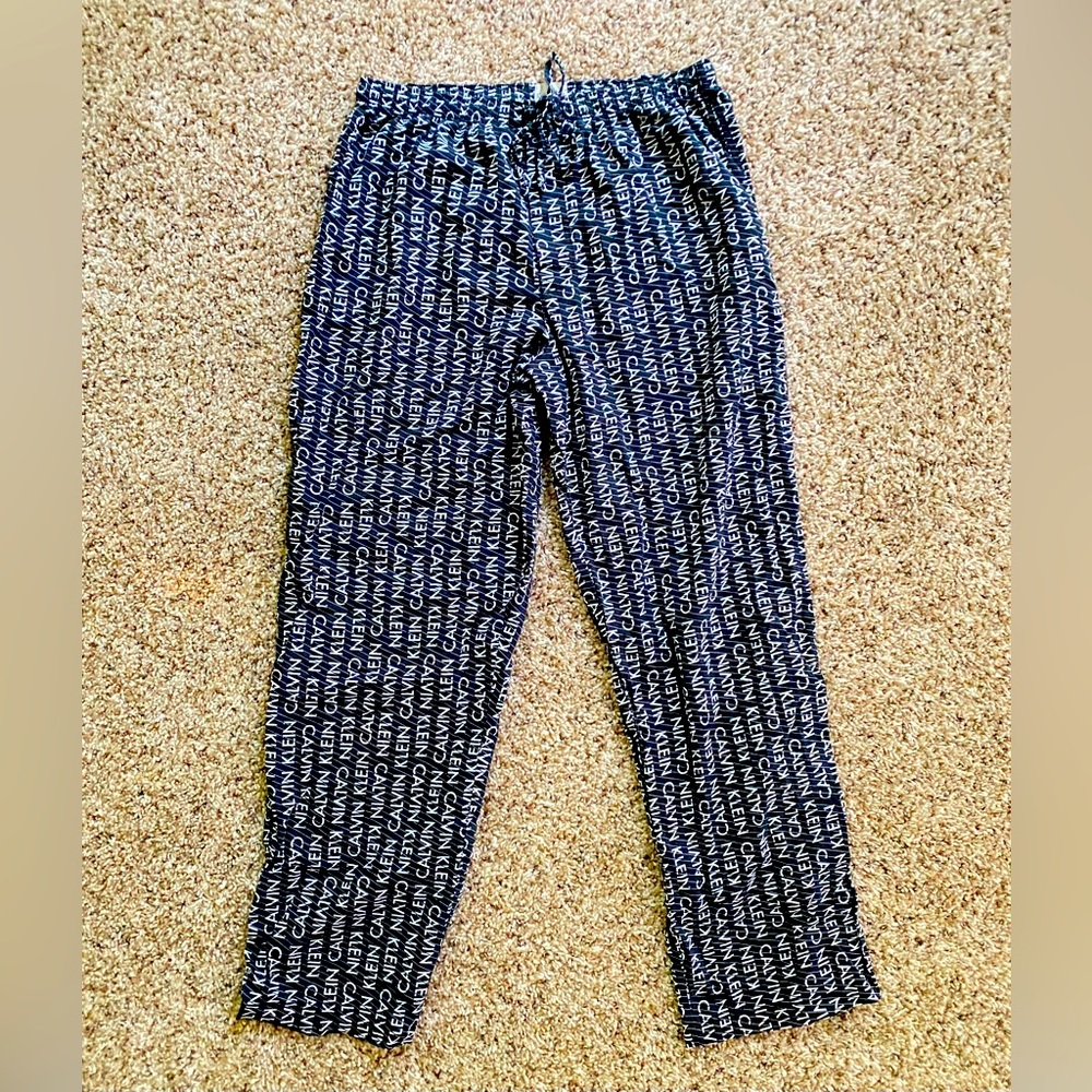 Calvin Klein Pajama Lounge Pants Navy White Logo cotton men's M Unisex
